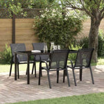Stackable Garden Chairs 4 pcs Black Textilene Fabric 318780
