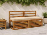 2-Piece Bench Cushions SOEST 2 pcs 100% Polyester Cream 949741