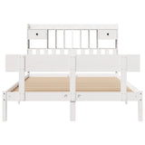 Bookcase Bed without Mattress White 150x200 cm King Solid Wood Pine 3321837