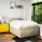 Box Spring Bed with Mattress Cream 120x190 cm Fabric 3285839