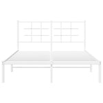 ZNTS Metal Bed Frame without Mattress with Headboard White 140x200cm 355611
