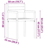 Garden Chairs 2 pcs 50x53x80 cm Solid Wood Acacia 4108138