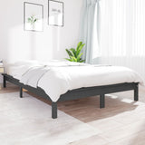820553 Bed Frame without Mattress Grey 160x200 cm Solid Wood