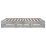 Bed Frame with Drawers without Mattress Concrete Grey 180x200 cm Super King 3207255