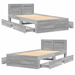Bed Frame with Headboard without Mattress Grey Sonoma 90x190 cm Single 3295616