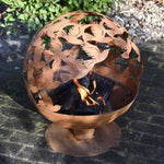 ZNTS Esschert Design Fire Pit Laser Cut Birds Rust 440999