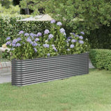 Garden Raised Bed Galvanised Steel 260x40x68 cm Anthracite 318906