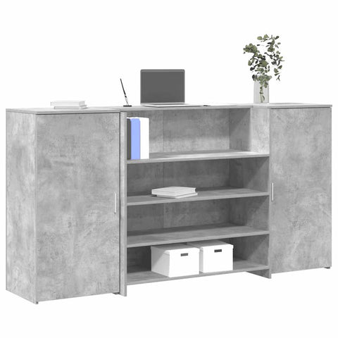 Reception Desk Concrete Grey 200x50x103.5 cm Engineered Wood 3324181