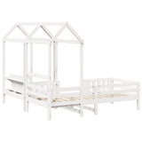 Bed and Bench Set with Roof without Mattress White 100x200 cm 3282172