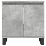 ZNTS 3 Piece Bathroom Cabinet Set Concrete Grey Engineered Wood 3187801