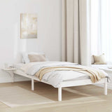 Bed Frame White 75 x 190 cm Solid Pine Wood 873215