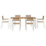 Outdoor Dining Set 7 pcs Solid Teak Wood and Stainless Steel 3334802