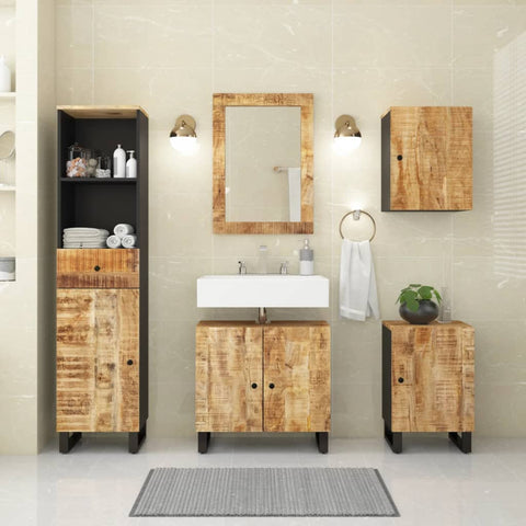 5 Piece Bathroom Furniture Set Solid Wood Mango 3200645