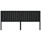 Bed Headboard Black 205.5x4x100 cm Solid Wood Pine 818894