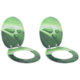 Soft-Close Toilet Seat 2 pcs Green Drop 44 x 38 cm MDF board 3414544