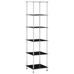6-Tier Shelf Black 40x40x160 cm Tempered Glass 249512