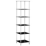 6-Tier Shelf Black 40x40x160 cm Tempered Glass 249512