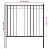 Garden Fence ASSEN Steel 1.7x1.5 m Black 146315