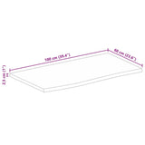 Table Top Live Edge 100x60x2.5 cm Solid Wood Mango 370550