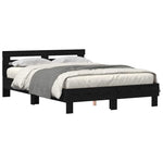 Bed Frame with Headboard Black oak 160 x 200 cm Engineered wood 3333941