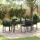Garden Dining Set 5 pcs Black Poly Rattan 3380747