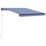 Manual Retractable Awning 300x250 cm Blue and White 3055184