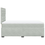 Box Spring Bed with Mattress Light Grey 120x190 cm Small Double Velvet 3290870