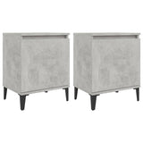 Bed Cabinets with Metal Legs Concrete Grey 40x30x50 cm 805842