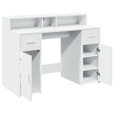 ZNTS Desk with LED Lights White 120x55x91 cm Engineered Wood 3309411