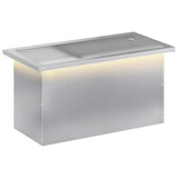 Garden Planter with LED Silver 30 x 60 x 30 cm Galvanised Steel 8008094