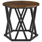 Nesting Side Table 3 pcs Smoked Oak Engineered Wood and Steel 868257