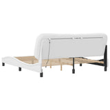 Bed Frame with LED without Mattress "Hvar" White 180x200 cm 3213949