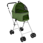 2-Layers Folding Dog Stroller Green 83x48x97 cm Oxford Fabric 172207