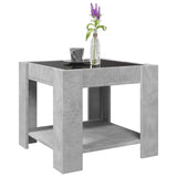 ZNTS Coffee Table with LED Concrete Grey 53x53x45 cm Engineered Wood 847542