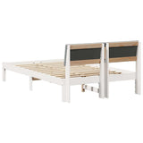 Bed frame White and light grey 120 x 200 cm Solid pine wood 878543