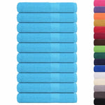 Towels 10 pcs Turquoise 100x200 cm 360 gsm 100% Cotton 136988