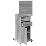 Lectern with Wheels & Drawer Grey Sonoma 55x55x107 cm Engineered Wood 848029