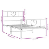 Metal Bed Frame without Mattress with Footboard Black 80x200cm 355472
