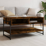 Coffee Table Smoked Oak 90x50x45 cm Engineered Wood 838970