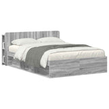 Headboard Cabinet with Storage Grey Sonoma Engineered Wood 8001216