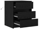 Bedside Cabinet Black Oak 38 x 34 x 61 cm Engineered wood 868932