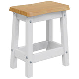 Bar Stool EKAI 2 pcs White 40 x 29 x 45.5 cm Solid Pine Wood 42037012