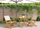 Bistro Set Cream White Solid acacia wood Compact Foldable 3281856
