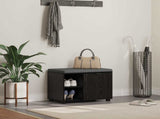 Hall Bench Black Oak 60 x 38 x 46 cm Engineered Wood and Fabric 891497