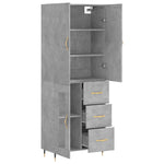 Highboard Concrete Grey 69.5x34x180 cm Engineered Wood 3195943