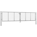 Garden Gate Galvanised Steel 400x75 cm Silver 144298