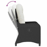 Recliner Chair with Cushion Black 56 x 66 x 95 cm Poly Rattan 42003418