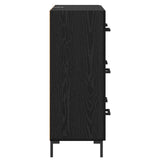 Sideboard Black Oak 69.5 x 34 x 90 cm Engineered Wood and Iron 881506