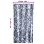 Insect Curtain Blue, White and Silver 100x220 cm Chenille 284275
