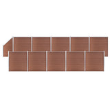 WPC Fence Set 10 Square 1 Slanted 1830x186 cm Brown 3053224